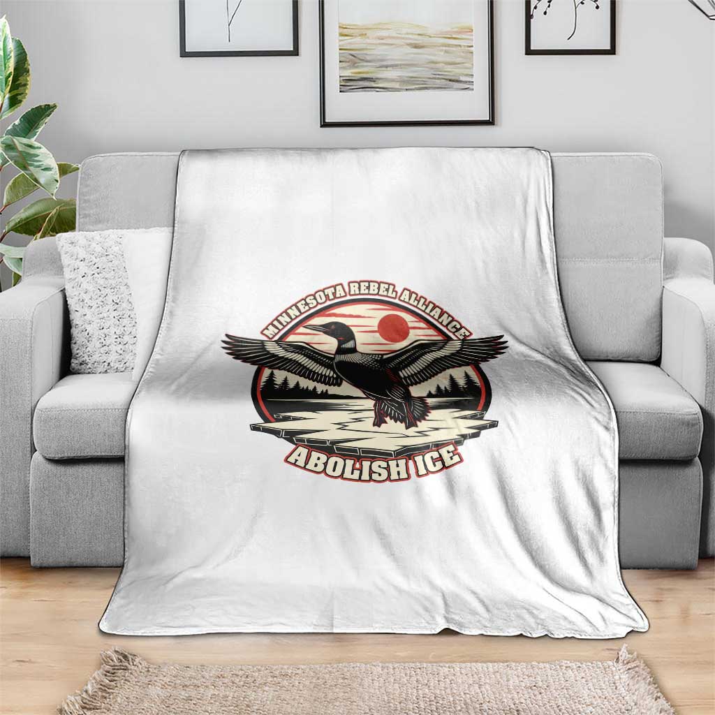 Minnesota Rebel Alliance Loon Throw Blanket Abolish Ice Protest TS02 Print Your Wear