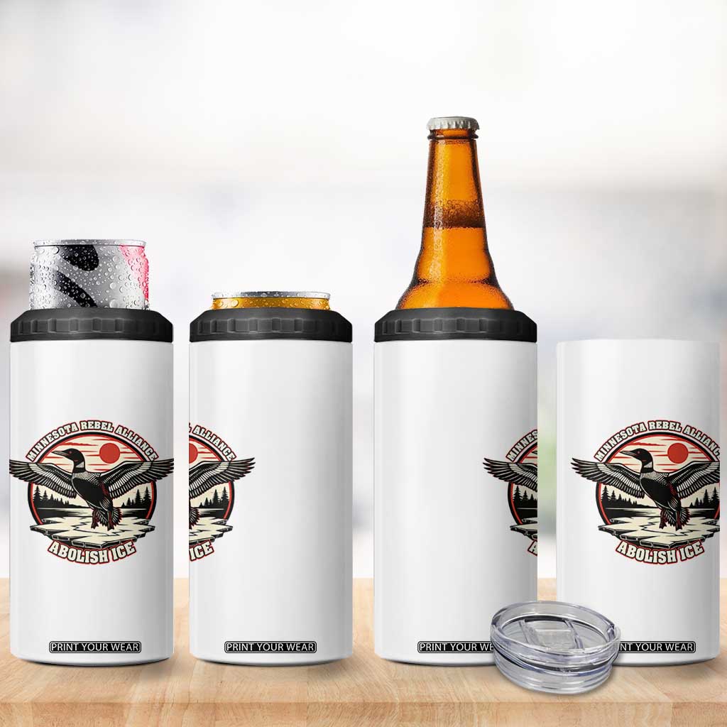 Minnesota Rebel Alliance Loon 4 in 1 Can Cooler Tumbler Abolish Ice Protest TS02 Print Your Wear