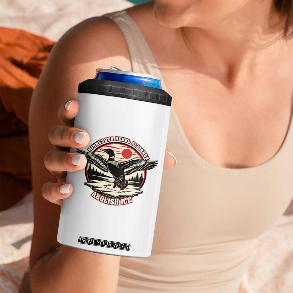 Minnesota Rebel Alliance Loon 4 in 1 Can Cooler Tumbler Abolish Ice Protest TS02 Print Your Wear