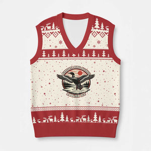 Minnesota Rebel Alliance Loon V-Neck Knit Sweater Vest Abolish Ice Protest TS02 Beige Red Print Your Wear