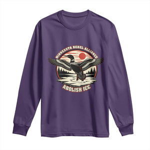 Minnesota Rebel Alliance Loon Long Sleeve Shirt Abolish Ice Protest TS02 Purple Print Your Wear