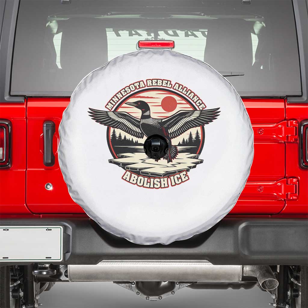 Minnesota Rebel Alliance Loon Spare Tire Cover Abolish Ice Protest TS02 White Print Your Wear