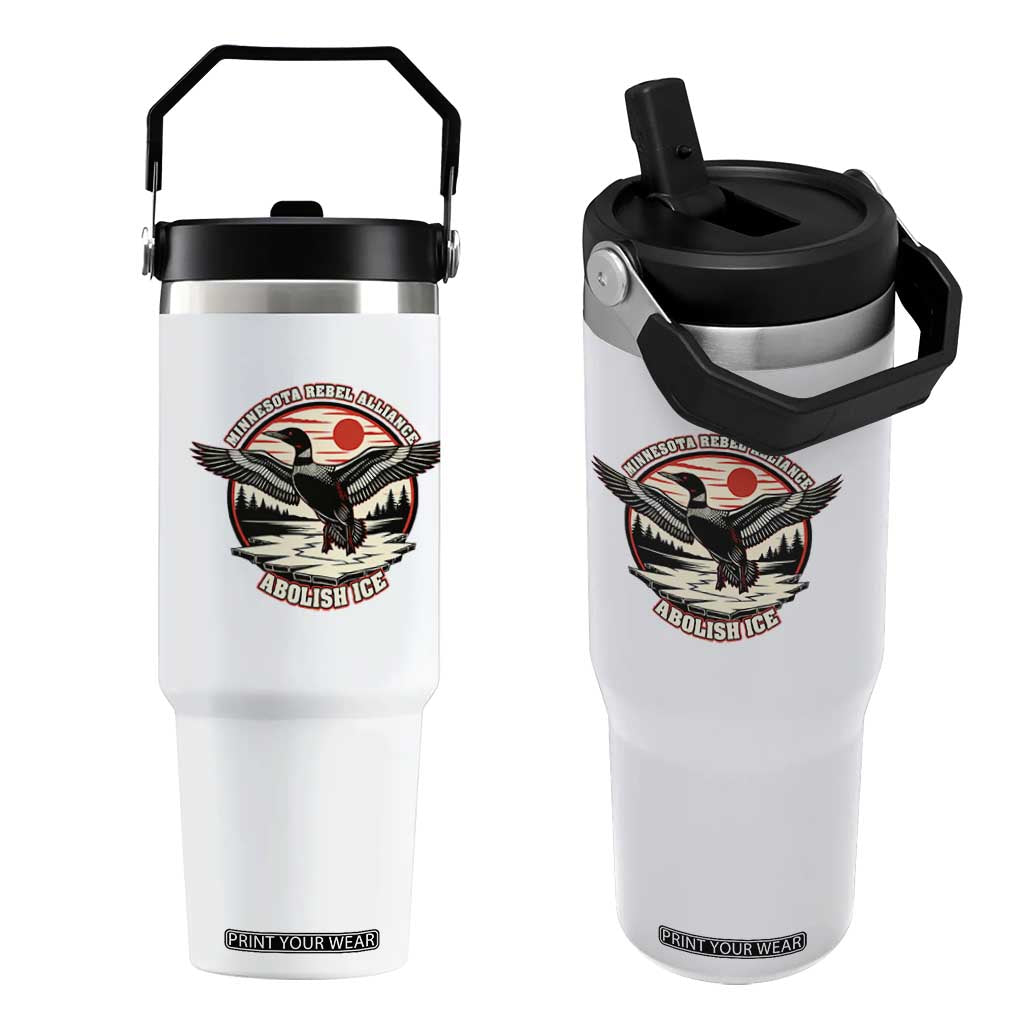 Minnesota Rebel Alliance Loon Flip Straw Tumbler Abolish Ice Protest TS02 One Size: 30 oz White Print Your Wear