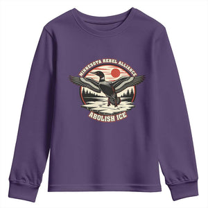 Minnesota Rebel Alliance Loon Youth Sweatshirt Abolish Ice Protest TS02 Purple Print Your Wear