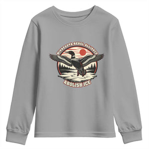 Minnesota Rebel Alliance Loon Youth Sweatshirt Abolish Ice Protest TS02 Sport Gray Print Your Wear
