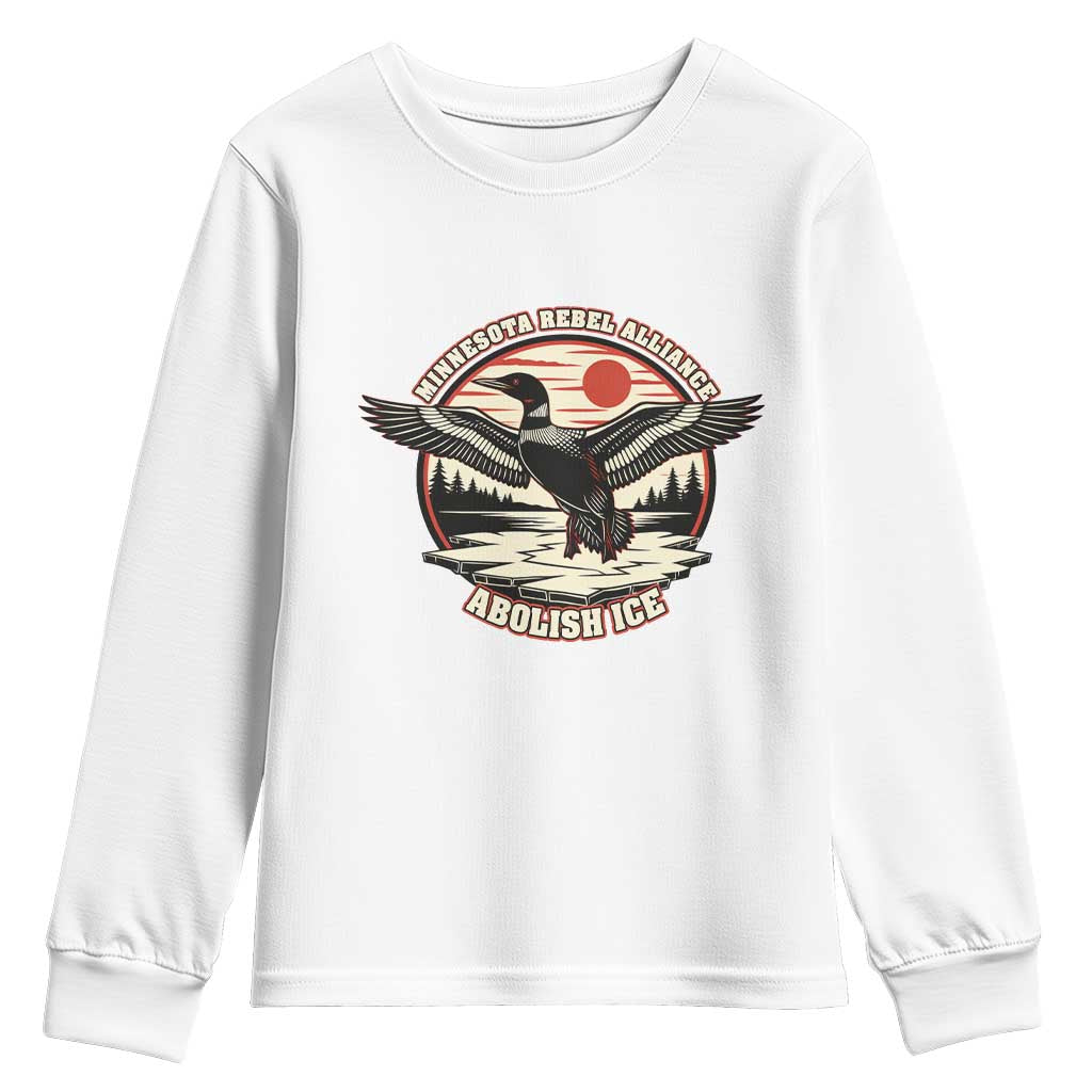 Minnesota Rebel Alliance Loon Youth Sweatshirt Abolish Ice Protest TS02 White Print Your Wear