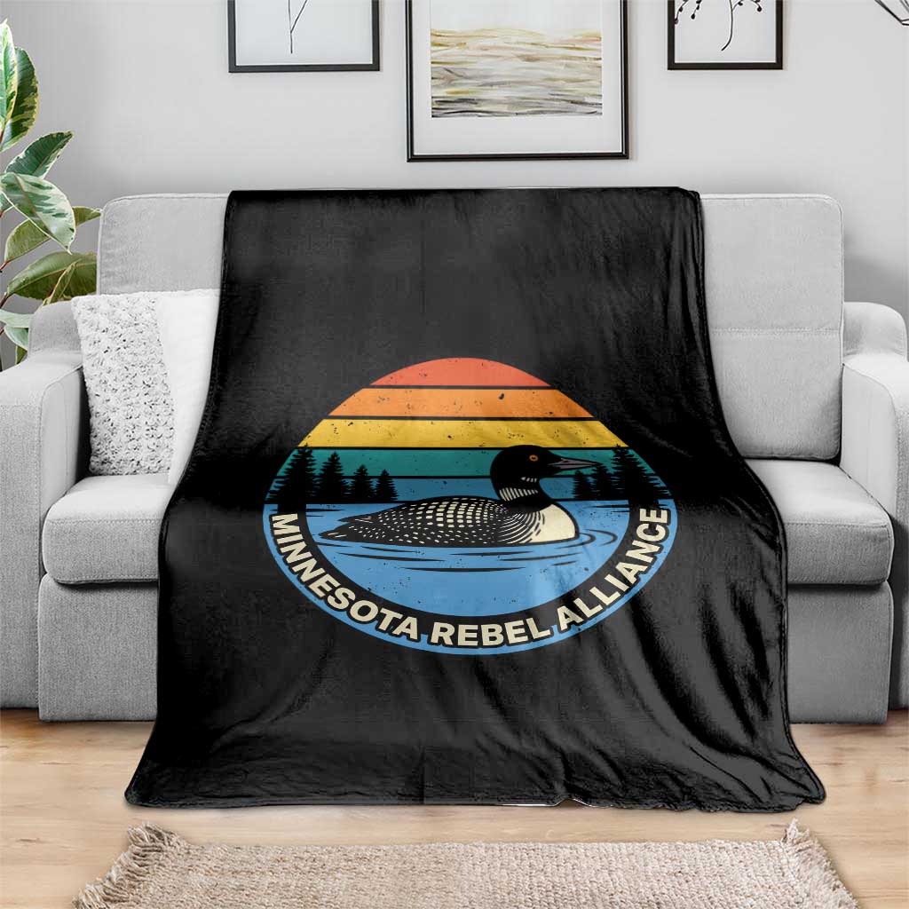 Minnesota Rebel Alliance Vintage Retro Sunset Loon Throw Blanket TS02 Print Your Wear