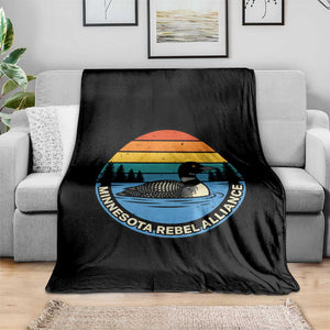 Minnesota Rebel Alliance Vintage Retro Sunset Loon Throw Blanket TS02 Print Your Wear