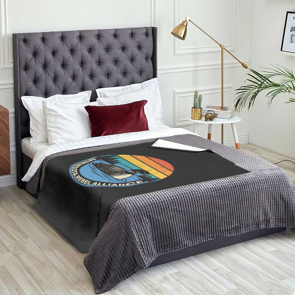 Minnesota Rebel Alliance Vintage Retro Sunset Loon Throw Blanket TS02 Print Your Wear
