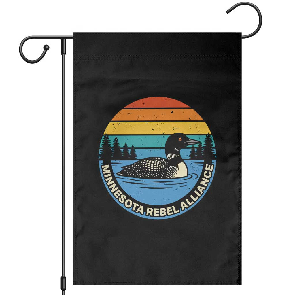 Minnesota Rebel Alliance Vintage Retro Sunset Loon Garden Flag TS02 Black Print Your Wear