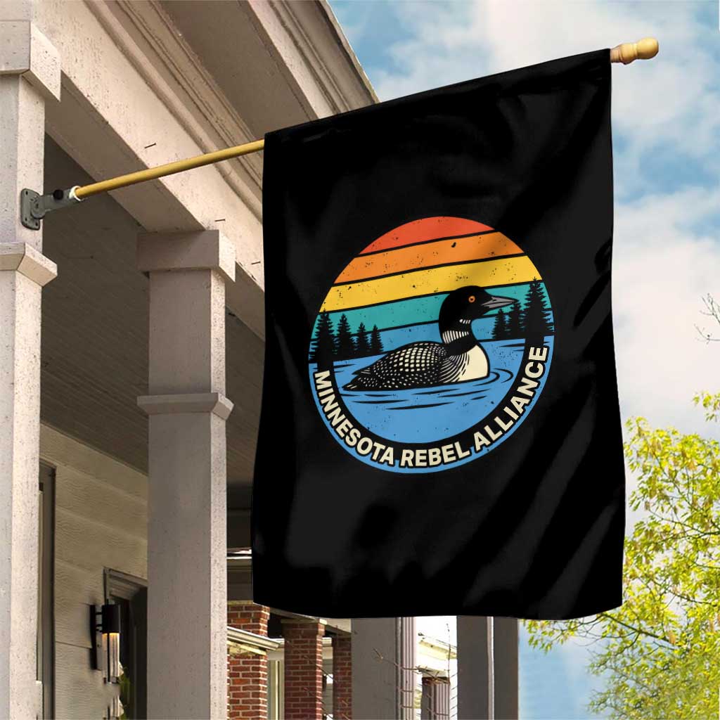 Minnesota Rebel Alliance Vintage Retro Sunset Loon Garden Flag TS02 Print Your Wear
