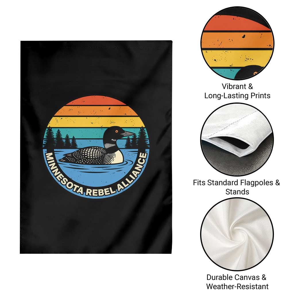 Minnesota Rebel Alliance Vintage Retro Sunset Loon Garden Flag TS02 Print Your Wear