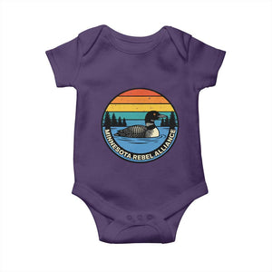 Minnesota Rebel Alliance Vintage Retro Sunset Loon Baby Onesie TS02 Purple Print Your Wear