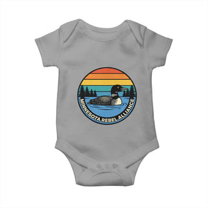 Minnesota Rebel Alliance Vintage Retro Sunset Loon Baby Onesie TS02 Sport Gray Print Your Wear