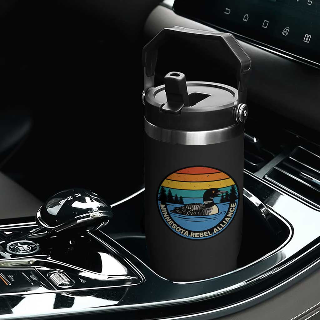 Minnesota Rebel Alliance Vintage Retro Sunset Loon Flip Straw Tumbler TS02 Print Your Wear
