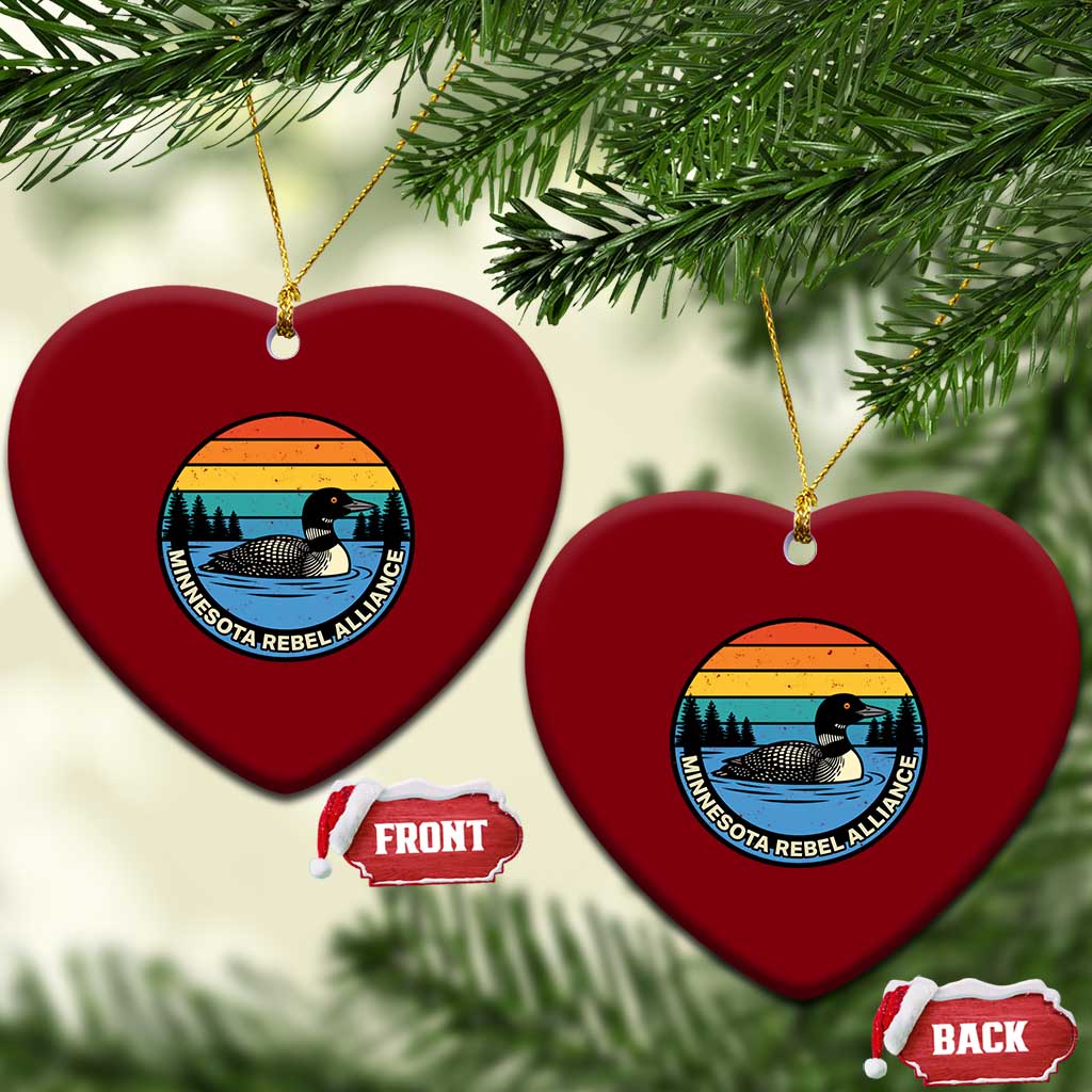 Minnesota Rebel Alliance Vintage Retro Sunset Loon Ceramic Ornament TS02 Print Your Wear