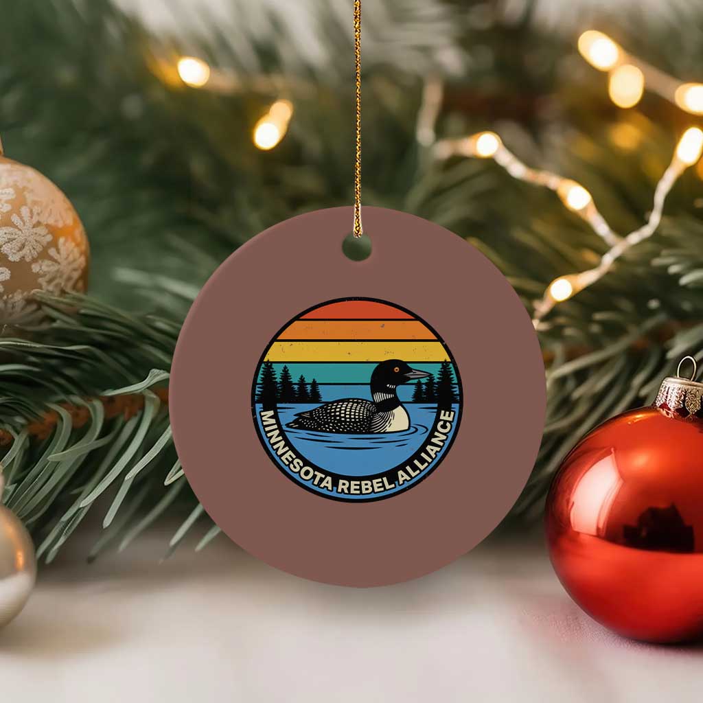 Minnesota Rebel Alliance Vintage Retro Sunset Loon Ceramic Ornament TS02 1pc Mocha Print Your Wear
