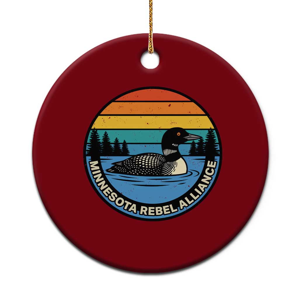 Minnesota Rebel Alliance Vintage Retro Sunset Loon Ceramic Ornament TS02 1pc Red Print Your Wear