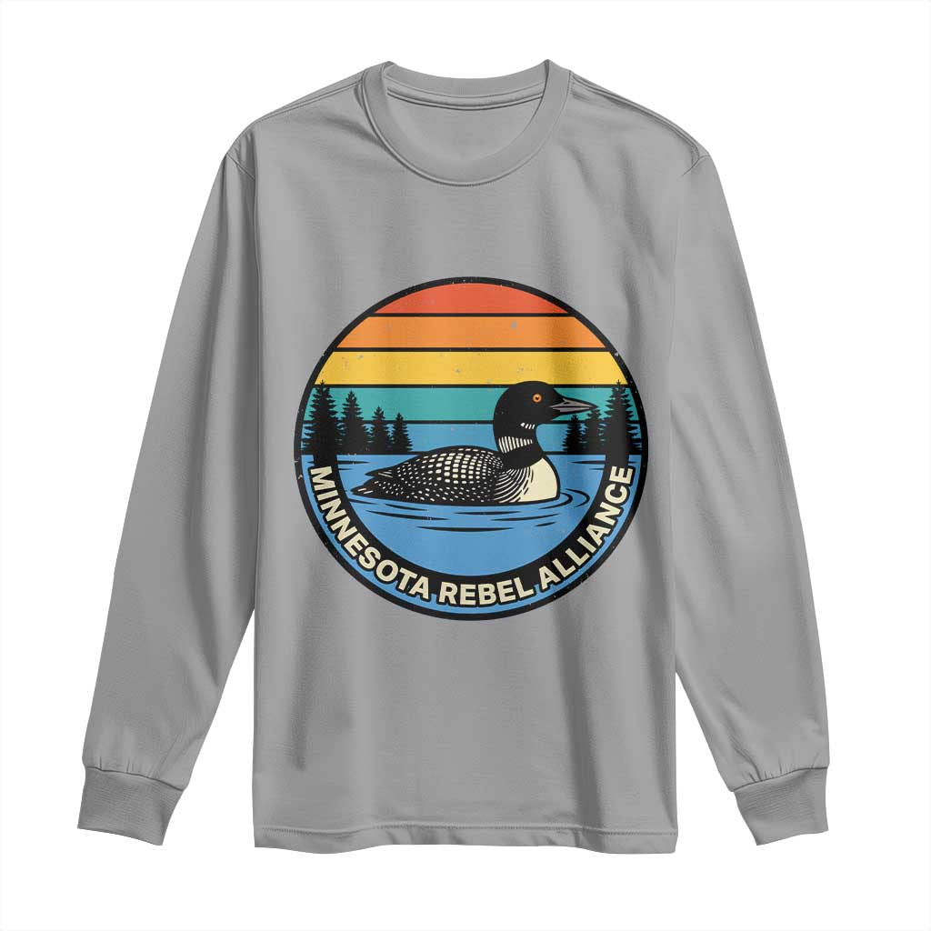Minnesota Rebel Alliance Vintage Retro Sunset Loon Long Sleeve Shirt TS02 Sport Gray Print Your Wear