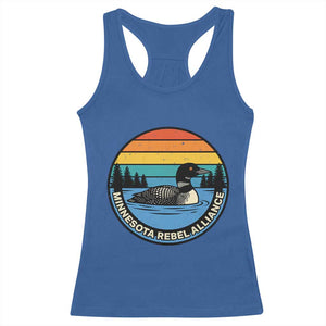 Minnesota Rebel Alliance Vintage Retro Sunset Loon Racerback Tank Top TS02 Royal Blue Print Your Wear
