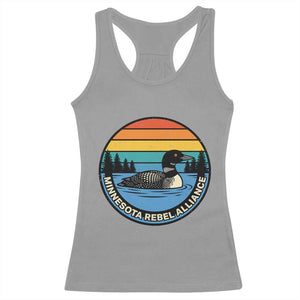 Minnesota Rebel Alliance Vintage Retro Sunset Loon Racerback Tank Top TS02 Sport Gray Print Your Wear
