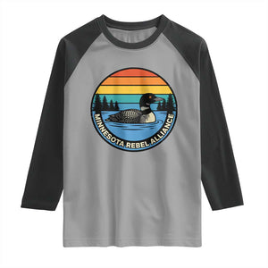 Minnesota Rebel Alliance Vintage Retro Sunset Loon Raglan Shirt TS02 Sport Gray Black Print Your Wear