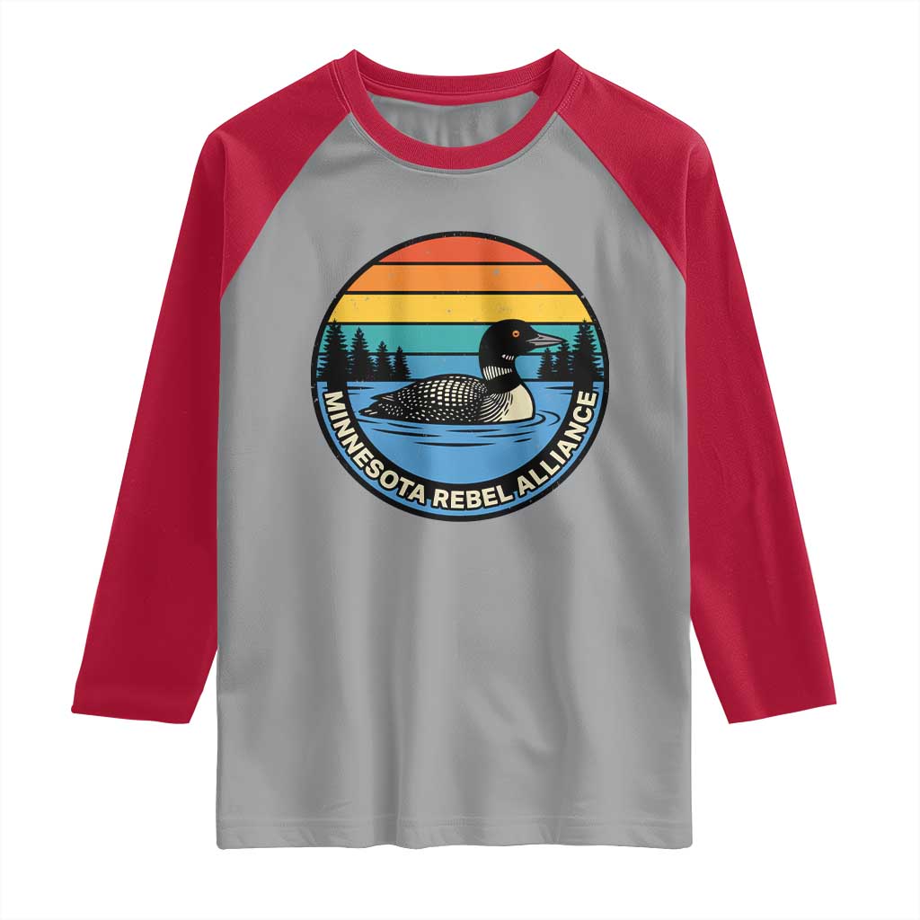 Minnesota Rebel Alliance Vintage Retro Sunset Loon Raglan Shirt TS02 Sport Gray Red Print Your Wear