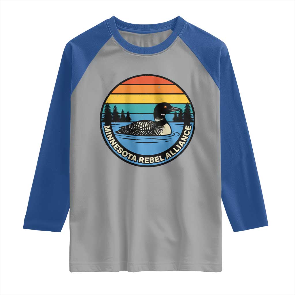 Minnesota Rebel Alliance Vintage Retro Sunset Loon Raglan Shirt TS02 Sport Gray Royal Print Your Wear