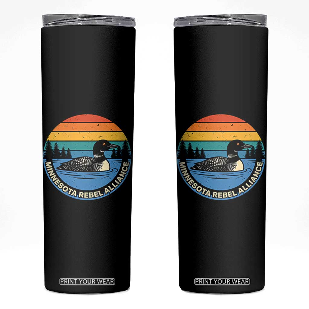 Minnesota Rebel Alliance Vintage Retro Sunset Loon Skinny Tumbler TS02 Black Print Your Wear