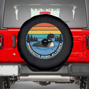 Minnesota Rebel Alliance Vintage Retro Sunset Loon Spare Tire Cover TS02 Black Print Your Wear