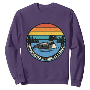 Minnesota Rebel Alliance Vintage Retro Sunset Loon Sweatshirt TS02 Purple Print Your Wear