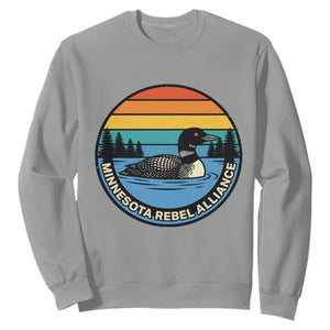 Minnesota Rebel Alliance Vintage Retro Sunset Loon Sweatshirt TS02 Sport Gray Print Your Wear