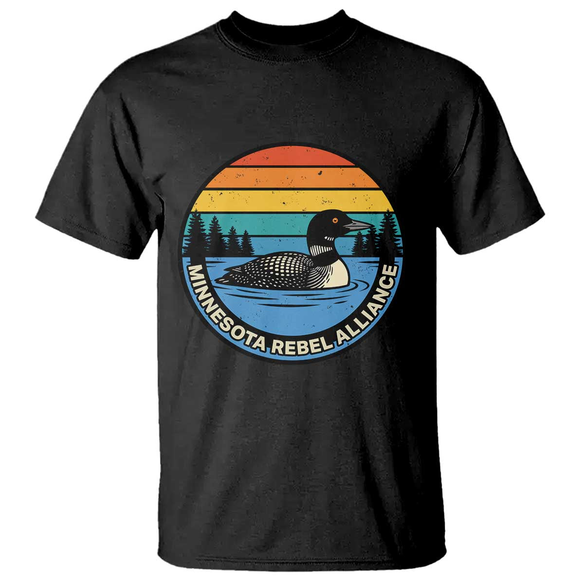 Minnesota Rebel Alliance Vintage Retro Sunset Loon T Shirt TS02 Black Print Your Wear