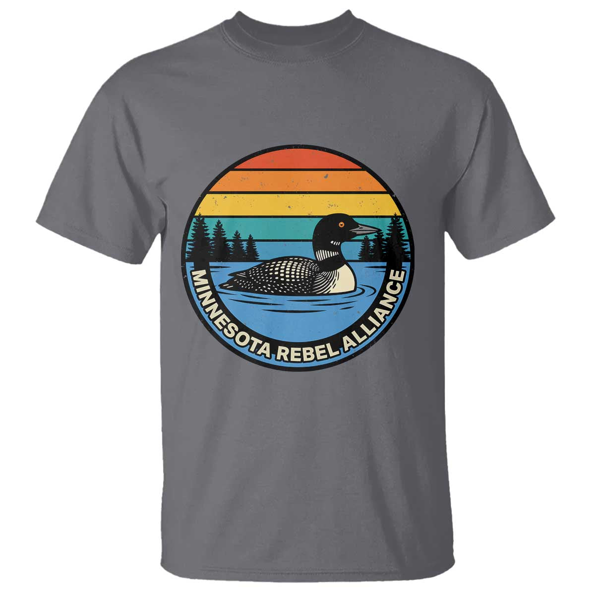 Minnesota Rebel Alliance Vintage Retro Sunset Loon T Shirt TS02 Charcoal Print Your Wear