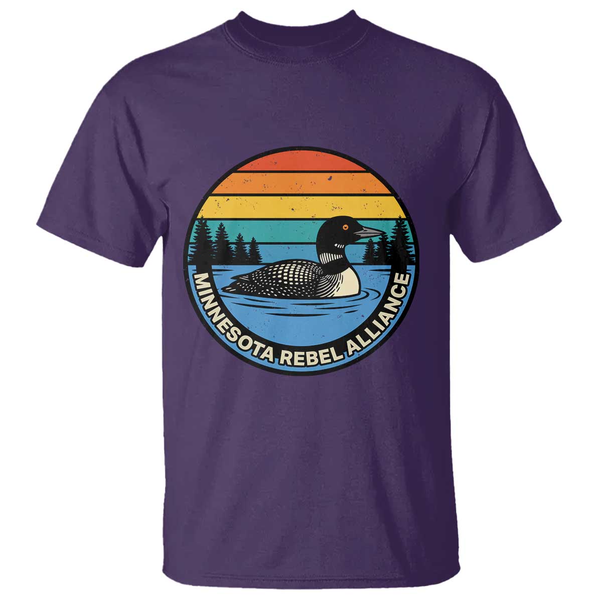 Minnesota Rebel Alliance Vintage Retro Sunset Loon T Shirt TS02 Purple Print Your Wear