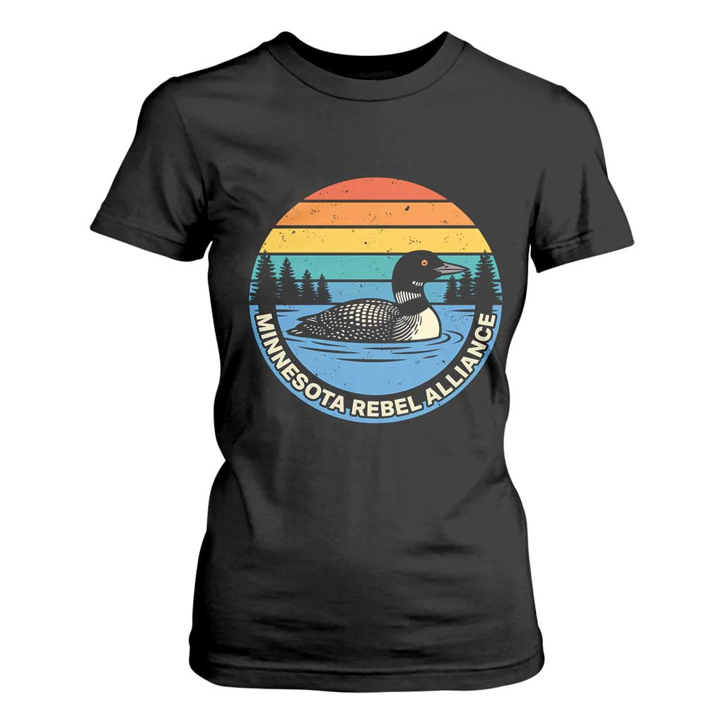 Minnesota Rebel Alliance Vintage Retro Sunset Loon T Shirt For Women TS02 Black Print Your Wear