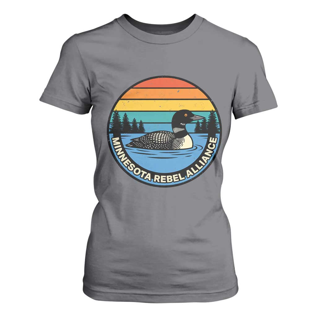 Minnesota Rebel Alliance Vintage Retro Sunset Loon T Shirt For Women TS02 Charcoal Print Your Wear