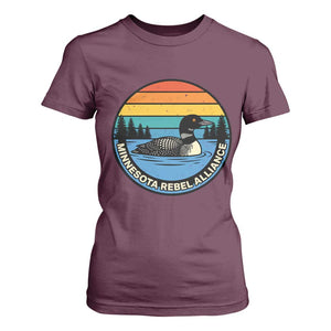 Minnesota Rebel Alliance Vintage Retro Sunset Loon T Shirt For Women TS02 Maroon Print Your Wear