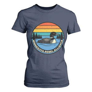 Minnesota Rebel Alliance Vintage Retro Sunset Loon T Shirt For Women TS02 Navy Print Your Wear