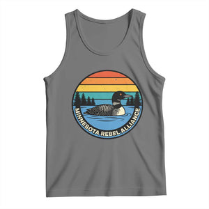 Minnesota Rebel Alliance Vintage Retro Sunset Loon Tank Top TS02 Black Heather Print Your Wear
