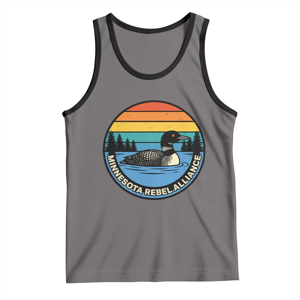 Minnesota Rebel Alliance Vintage Retro Sunset Loon Tank Top TS02 Deep Heather Black Print Your Wear