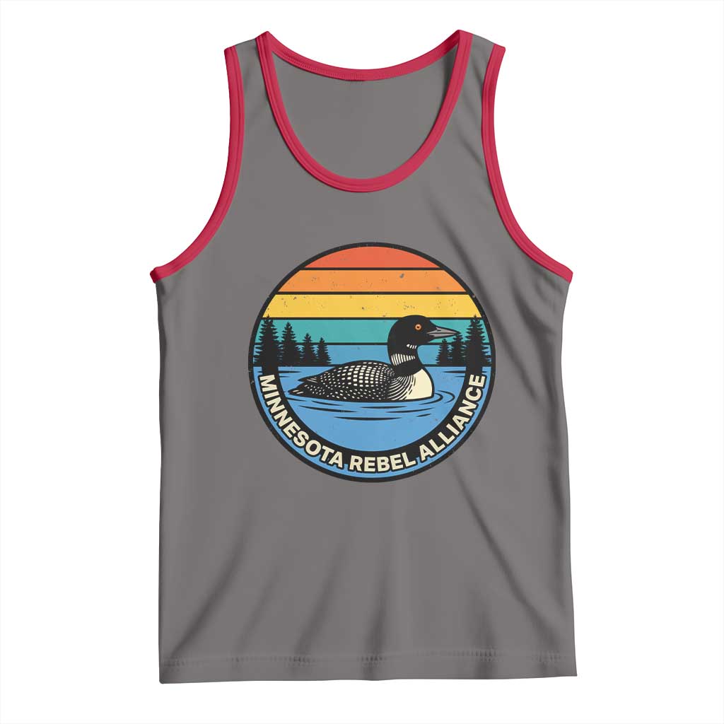 Minnesota Rebel Alliance Vintage Retro Sunset Loon Tank Top TS02 Deep Heather Red Print Your Wear