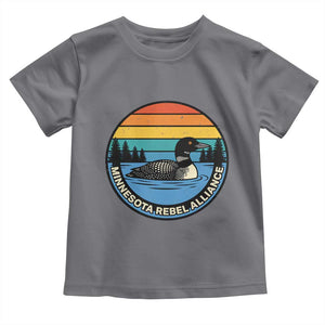 Minnesota Rebel Alliance Vintage Retro Sunset Loon Toddler T Shirt TS02 Charcoal Print Your Wear
