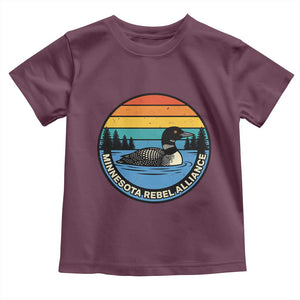 Minnesota Rebel Alliance Vintage Retro Sunset Loon Toddler T Shirt TS02 Maroon Print Your Wear