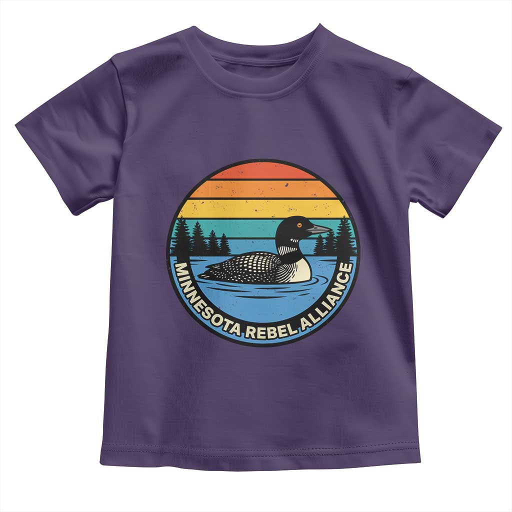 Minnesota Rebel Alliance Vintage Retro Sunset Loon Toddler T Shirt TS02 Purple Print Your Wear