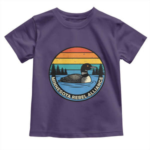 Minnesota Rebel Alliance Vintage Retro Sunset Loon Toddler T Shirt TS02 Purple Print Your Wear