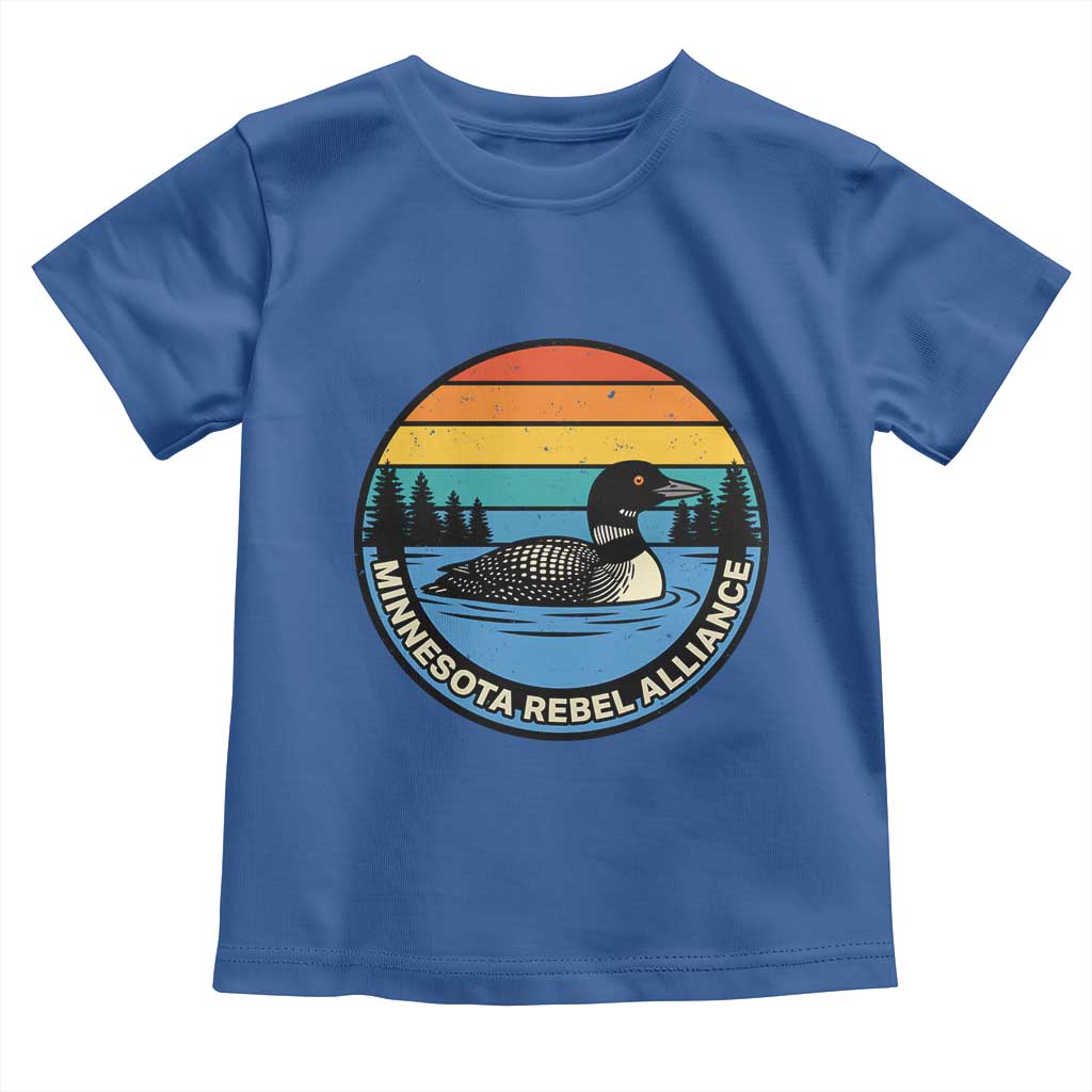 Minnesota Rebel Alliance Vintage Retro Sunset Loon Toddler T Shirt TS02 Royal Blue Print Your Wear