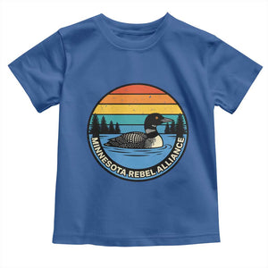 Minnesota Rebel Alliance Vintage Retro Sunset Loon Toddler T Shirt TS02 Royal Blue Print Your Wear