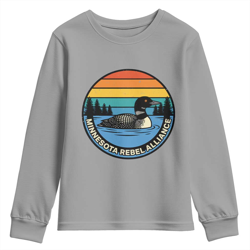 Minnesota Rebel Alliance Vintage Retro Sunset Loon Youth Sweatshirt TS02 Sport Gray Print Your Wear