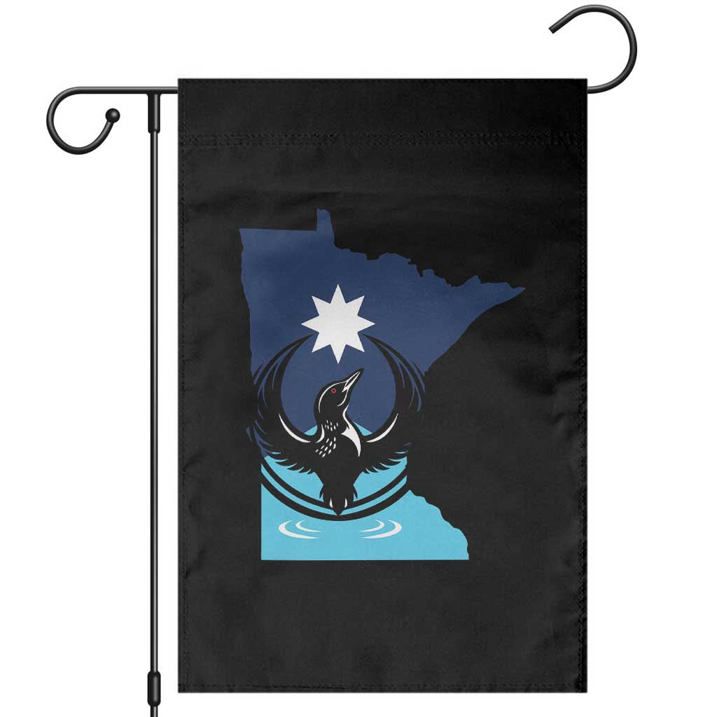 Minnesota Loon Rising Garden Flag Star Emblem MN State Flag Pride TS02 Black Print Your Wear